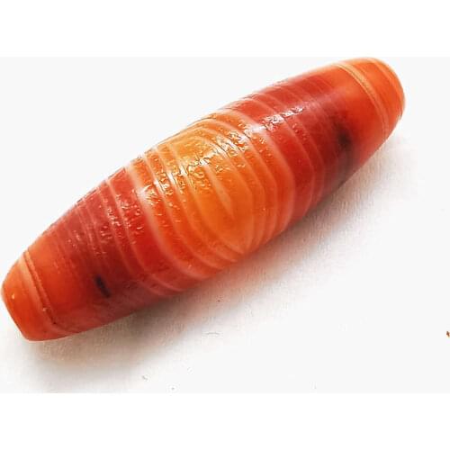 Natural Red Sardonyx Long Shuttle Beads Matted Agates Beads 40mm TSB0499