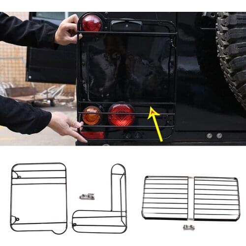 For Land Rover Defender 110 2004-2018 Car Stainless Steel Front Lampshade And Rear Tail Lampshade Exterior parts 2 Pcs