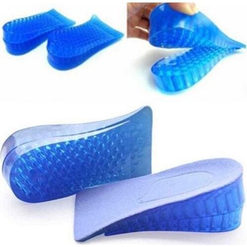 50% Hot Sale Unisex Silicone Lift Height Increase Double Layers Shoe Insoles Heel Insert Pad