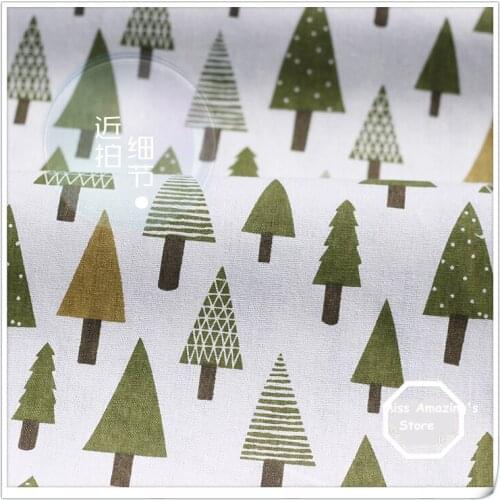 50x150cm Christmas Tree Cotton Fabric Cloth Diy Handmade Sewing Patchwork Sofa Curtain Tablecloth Kids Bedding Bag Doll Textile