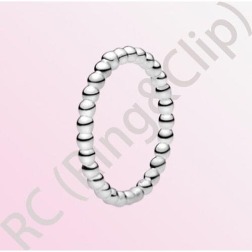 Classic Trendy 100% 925 Sterling Silver Rings Round Ring Beaded Ring for Women Engagemen Anniversary DIY Jewelry gift