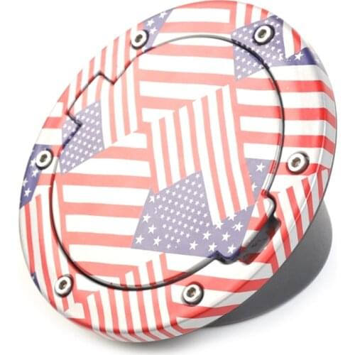 Fuel Filler Door Cover Gas Tank Cap Exterior Accessories for Jeep JK Wrangler & Unlimited 2007-2017 (US Flag)