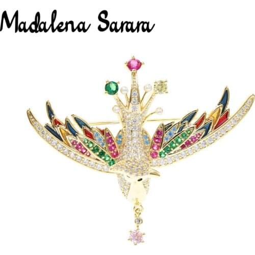 MADALENA SARARA AAAA Zircon Christmas Gift Inlaid Pearl Brooch Copper New Style Fine Brooch Pin For Women Jewelry Factory OEM