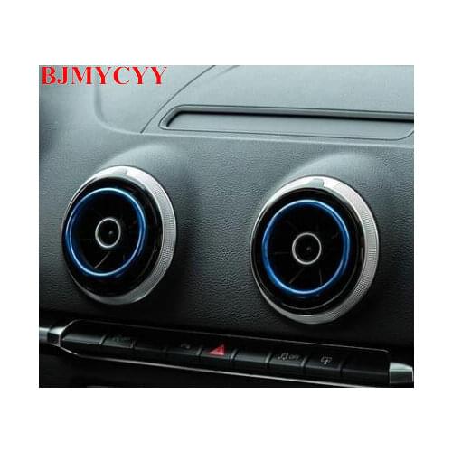 BJMYCYY 4PCS/SET Metal decoration ring of air outlet of automobile air conditioner for Audi A3 2014-2017