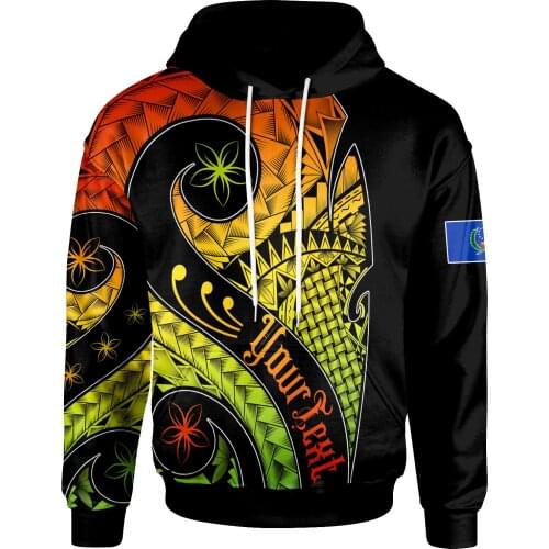 Newest Island Country Flag Pohnpei Polynesian Culture Retro Tattoo Tracksuit Men/Women 3DPrint Harajuku Jacket Zipper Hoodies B9