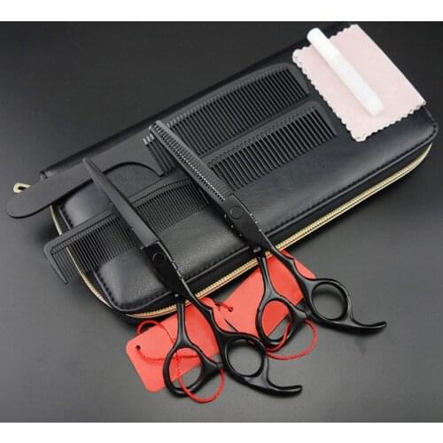 New 6.0 inch Professional Hair Scissors set Cutting scissors Thinning scissors set high quality for barbers with Bag