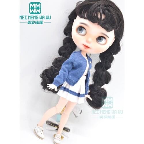 Clothes for doll fits blyth ob24 ob27 azone fashion knitted cardigan, short skirt