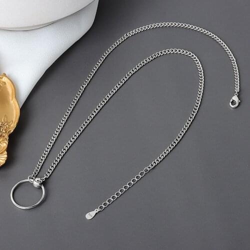 LIVVY Silver Color Round Hollow Pendant Necklace Minimalist Fashion Women Handmade Party Jewelry Accessories