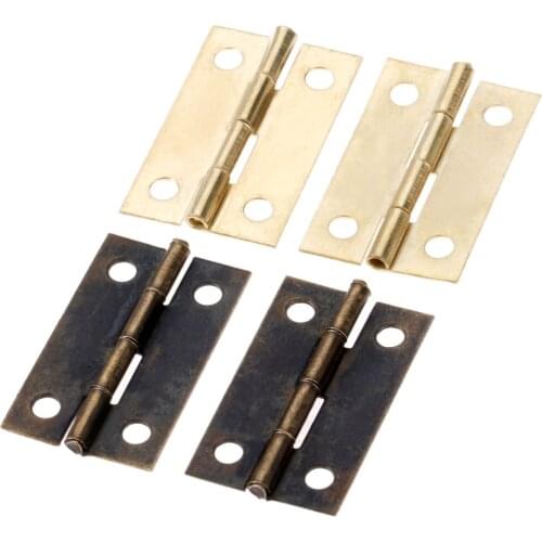 10pcs Hinges 30mm*18mm Antique Bronze/Yellow 4 holes Decor Furniture Hardware Door Drawer Jewelry wooden Box Cabinet Cupboard