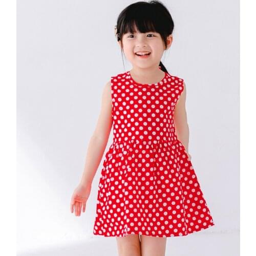 Girl Dress Kids Children Girls Sleeveless Dot Print Dress Spring Summer Dress Baby Girls Clothes For Party And Wedding Dress