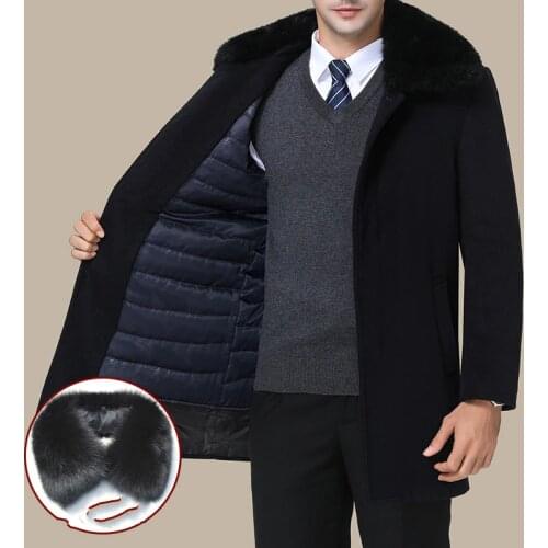 QYLVAWOY Mens Fur Coats