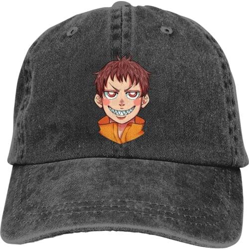 Adjustable Solid Color Baseball Cap Shinra Kusakabe Smile Washed Cotton Fire Force Tamaki Manga Anime Sports Woman Hat