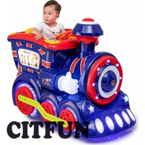 Luxury England style blue train kids attractive coin operated Kiddie Rides