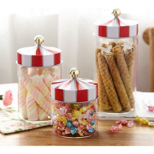 Trojan Horse Glass Jars with Lid Transparent Candy Pot Suger Tank Cookie Snack Stash Jar Food Container Storage Organizer Bottle