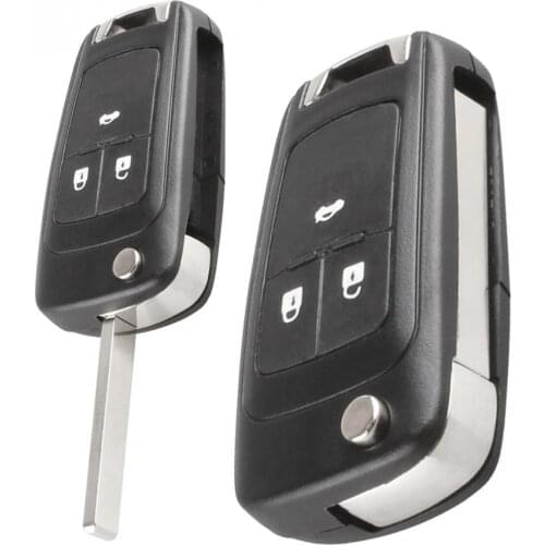 Universal Black 3 Buttons Replacement Key Remote Fob Shell Case No Chip with Uncut Car Flip Key for Opel