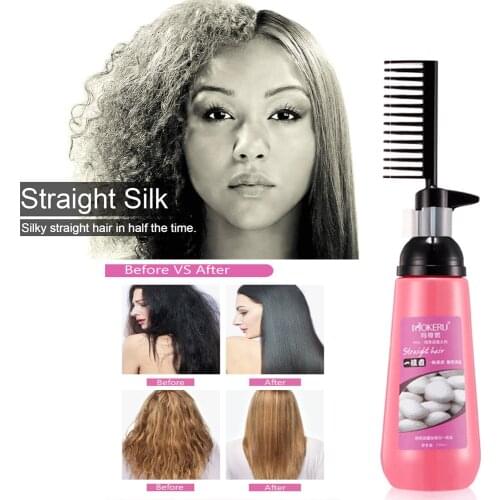 Hair Straightening Protector & Detangler Alcohol-Free Heat Protectant Unscented Hair Nourishing Straight Hair Cream With Comb