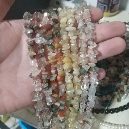High Quality Natural 5-8mm Multicolor Rutilated Stone Irregular Chip Shape Necklace Bracelet Jewelry Gem Loose Beads 40cm wk206