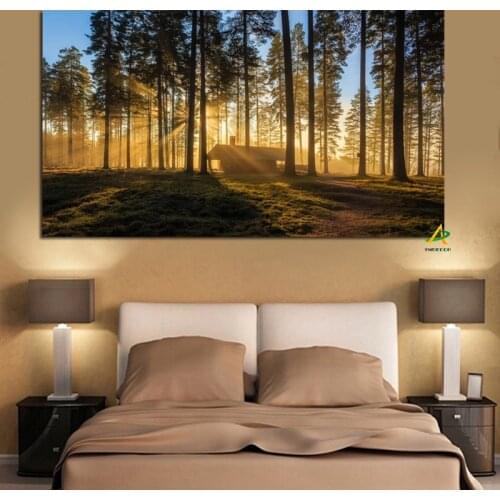 Woods Sun Kyoto Japan Posters and Prints Forest Landscape Scandinavian Canvas Painting Wall Art Picture for Living Room Cuadros