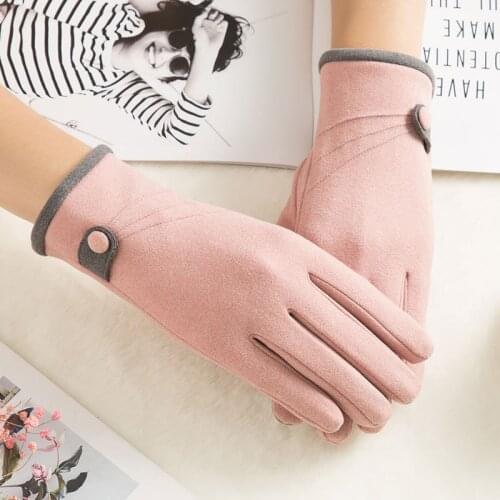 Women Winter Warm Gloves Touch Screen Phone Windproof Lined Thick Gloves