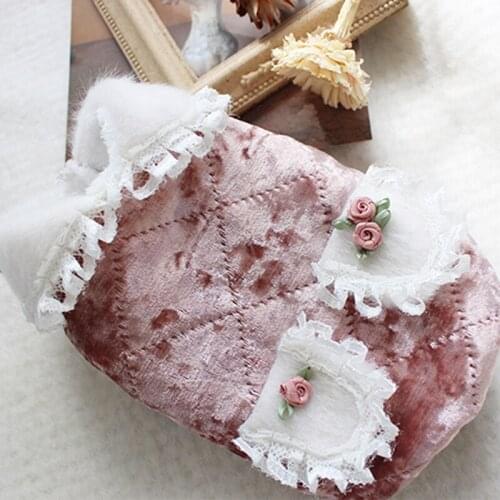 Pet Dog Winter Clothes Warm Thicken Velvet Jacket For Small Dogs Flower Adorn Lace Pocket Coat Chihuahua Poodle Puppy Pajamas