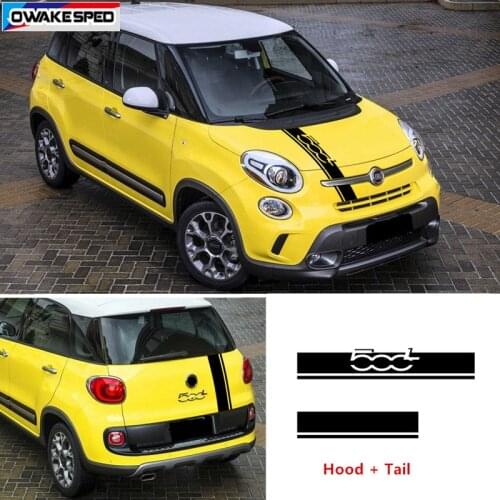 1 set Car Hood Tail Stickers For-Fiat 500L Limited Edition Car Bonnet Stripes Auto Engine Cover Decor Vinyl Decal Accessories