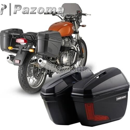 ABS Plastic 1 Pair Hard Side Case 2pcs Side Panniers With Mounting Rack Bracket Luggage Cargo Suitcase Supersport Street Touring