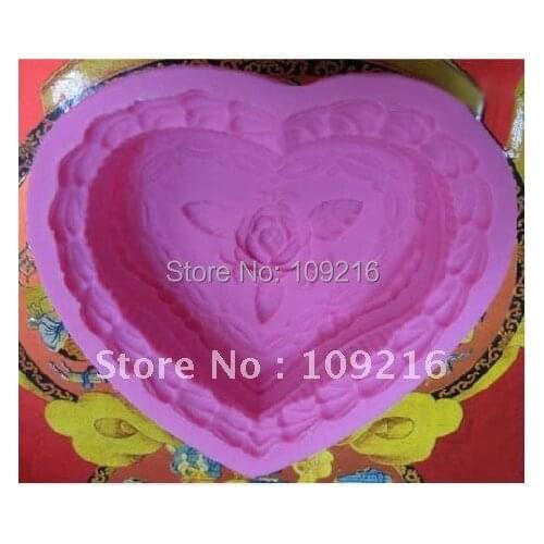 1pcs Heart-Shaped Lace (c207) Silicone Handmade Soap/Cake Mold Crafts DIY Mold