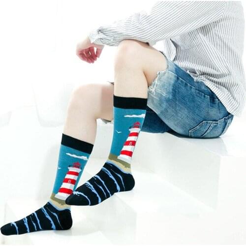 1PC New Mens Socks Trend Street Middle Tube Leisure Cotton Yuansufeng Four Seasons Neutral Stockings