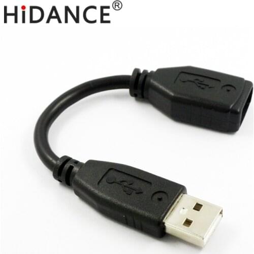1pc High Quality Black USB 2.0 Male To FeMale M/F Extension Connector Adapter Cable Cord Wire hot new 17CM