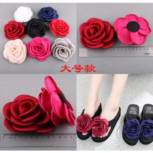 10pcs/lot 9cm Artificial Satin Burned Rose Flower Hairpin Hair Clip Apparel Headwear DIY Accessories