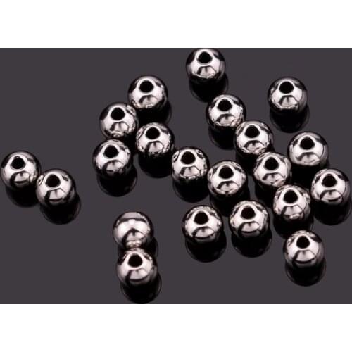 100pcs 4mm/5mm Stainless Steel DIY Beads Big Hole Beads Handicraft Accessories Findings Loose Spacer Bead For Jewelry Making