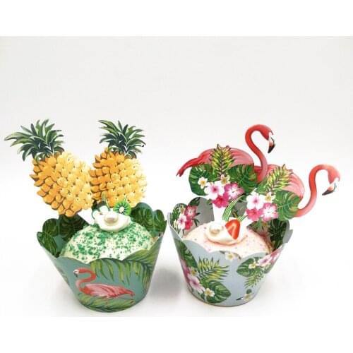 24pcs/Flamingo Theme Party Decoration For Children merry christmas Cake christma Topper Baby Birthday Party Supplies Cake Baking