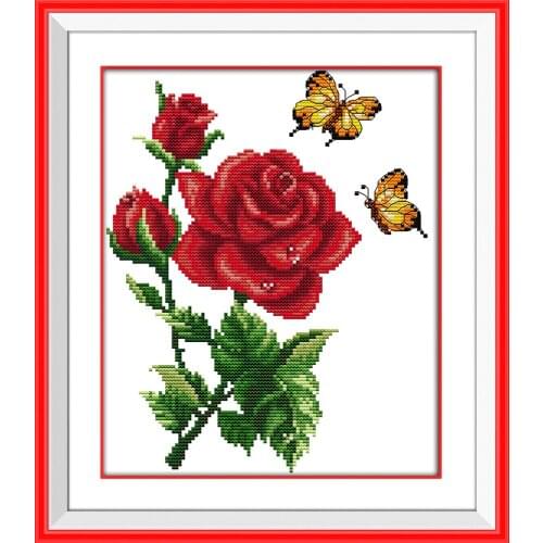 Butterflies over flowers (12) cross stitch stitching embroidery DIY handmade needlework supplies