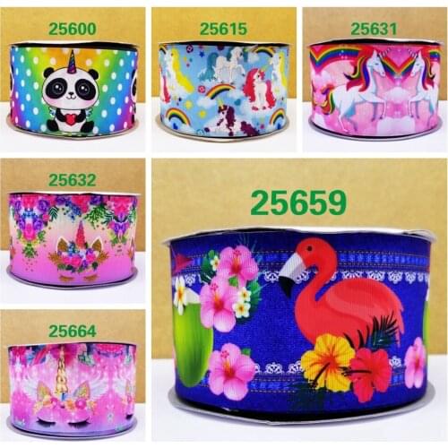 Free shipping 50 yard cartoon printed grosgrain ribbon 25664