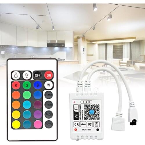 24 Keys WiFi Wireless LED Smart Controller Alexa RGB Controller for 5050 3528 LED Strip Lights New