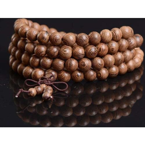 BRO974 Natural Wenge Wooden Bracelets 6mm 8mm 10pcs lot Free Ship Buddhist 108 Prayer Beads Mala