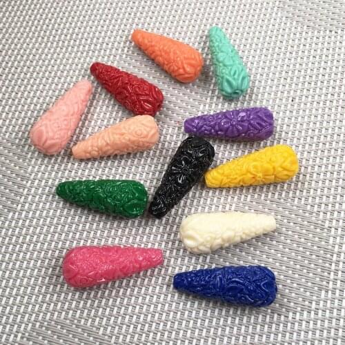 10Pcs Synthetic Coral engraving pattern Punch loose bead isolation bead for Jewelry making DIY necklace bracelet accessory