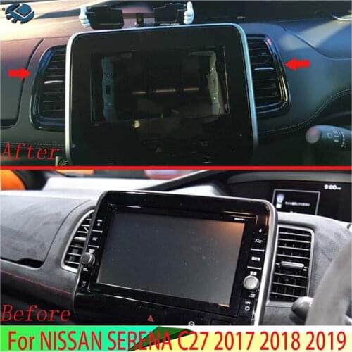 For NISSAN SERENA C27 2017 2018 2019 ABS Black Air Vent Outlet Cover Dashboard Trim Bezel Frame Molding Garnish Accent Styling
