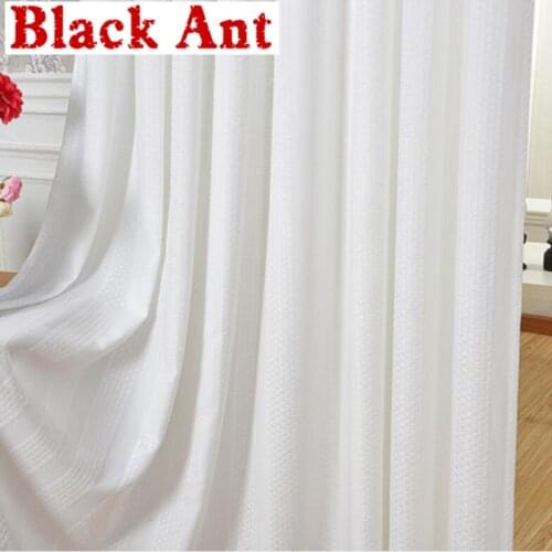 Pure White Curtains Jacquard Curtains Modern Window Living Room Curtains Bedroom Curtians Tulle Sheer Fabrics Cortinas X256#4