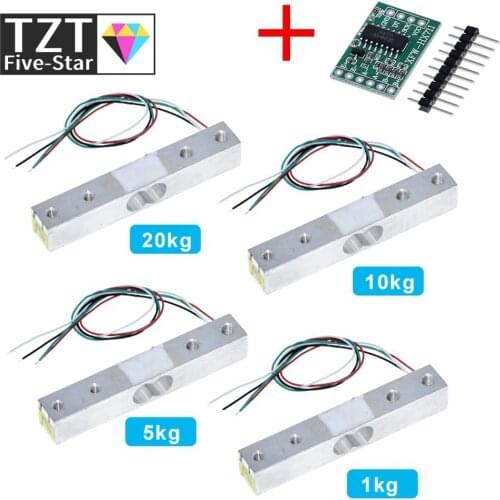 TZT Digital Load Cell Weight Sensor 1KG 5KG 10KG 20KG Portable Electronic Kitchen Scale + HX711 Weighing Sensors Ad Module