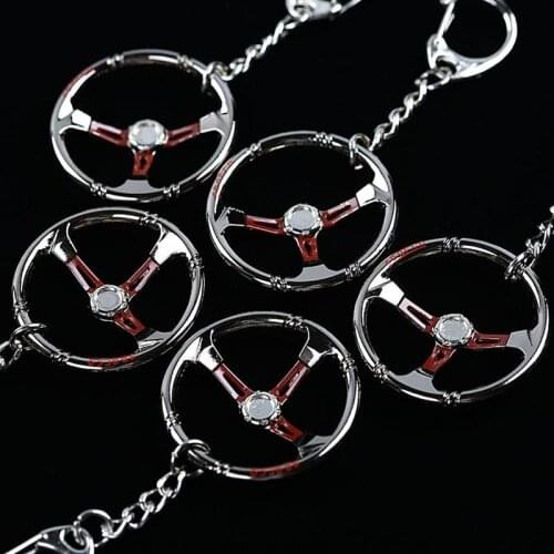 DIY Popular jewelry Fashion Keychain keyRing Bearing Auto Part Stainless Steel Car Steering Wheel Style Jewelry Making Wholesale