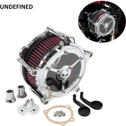 Chrome Air Filter Motorcycle CNC Cut Air Cleaner Intake Kit Aluminum For Harley Sportster Iron 883 XL883 XL1200 48 72 1991-2019