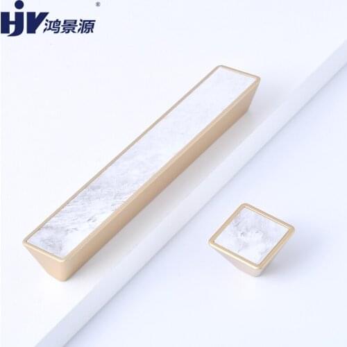 HJY Furniture Handle Ceramic Kitchen Drawer Knobs Door Cabinet Elegant Handle Wardrobe Gold Pulls Knobs with Screws D127