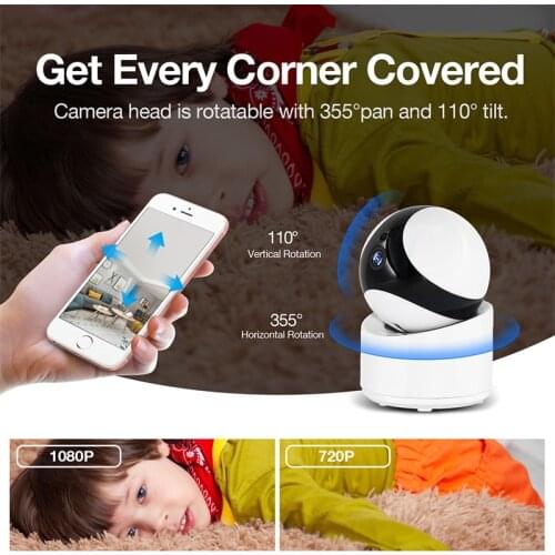 SDETER HD 1080P Video Surveillance Camera Home Indoor Baby Monitor with Camera Wifi RJ45 Phone Night Vision Mini Baby Camera