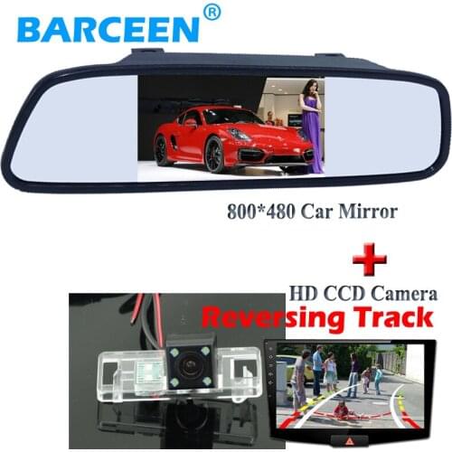 170 wide viewing angle Dynamic track line car reserve camera with 4.3" car rear mirror for NISSAN QASHQAI/X-TRAIL