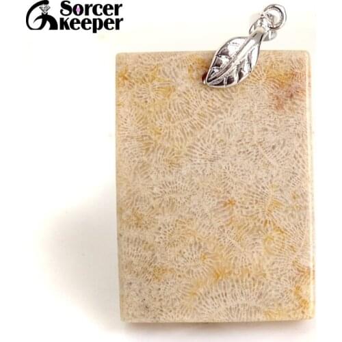 Classic Hot Natural Healing Crinoid Fossil Gem Stone Pendant Necklace For Women And Men Chrysanthemum Stone Jewelry BE435