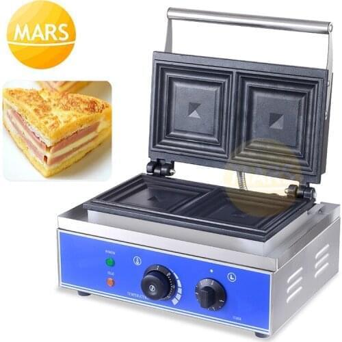 Commercial Cake Maker Toaster Electric Waffle Bread Machine Sandwich Iron Baking Pan Oven Sandwich Toaster Grill Waffle Machine