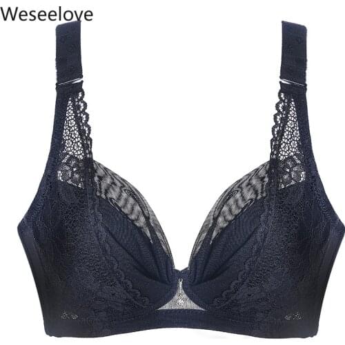 Lace Bra Without Underwire Sexy Lingerie Feminina Breathable Large Bust Sexy Comfortable Womens Lingerie Plus Up 2020 New E79-3