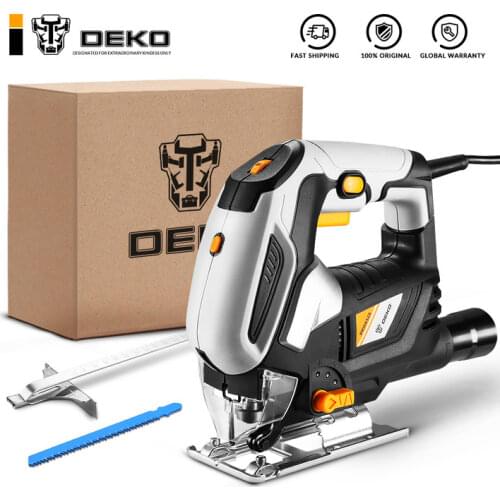 DEKO DKJS65Z5 Jig Saw Variable Speed Electric Saw with 1 Blade, 2 Carbon Brushes, 1 Metal Ruler, Allen Wrench Jigsaw Power Tool