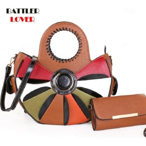 Fashion Women Shoulder Bucket Bags Stitching Color Woven ladies Bag Female Large Capacity Totes Patchwork 2021 Handbags New